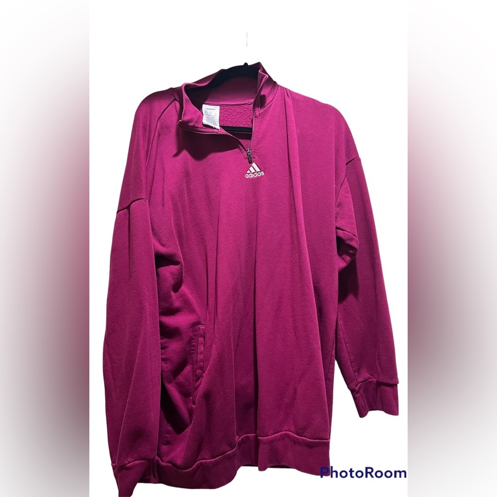 Adidas Women Crew Neck Oversized Sweatshirt in Berry - Size XL - good condition